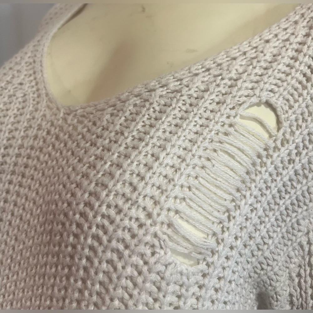 No Comment xl sweater with cutouts beige